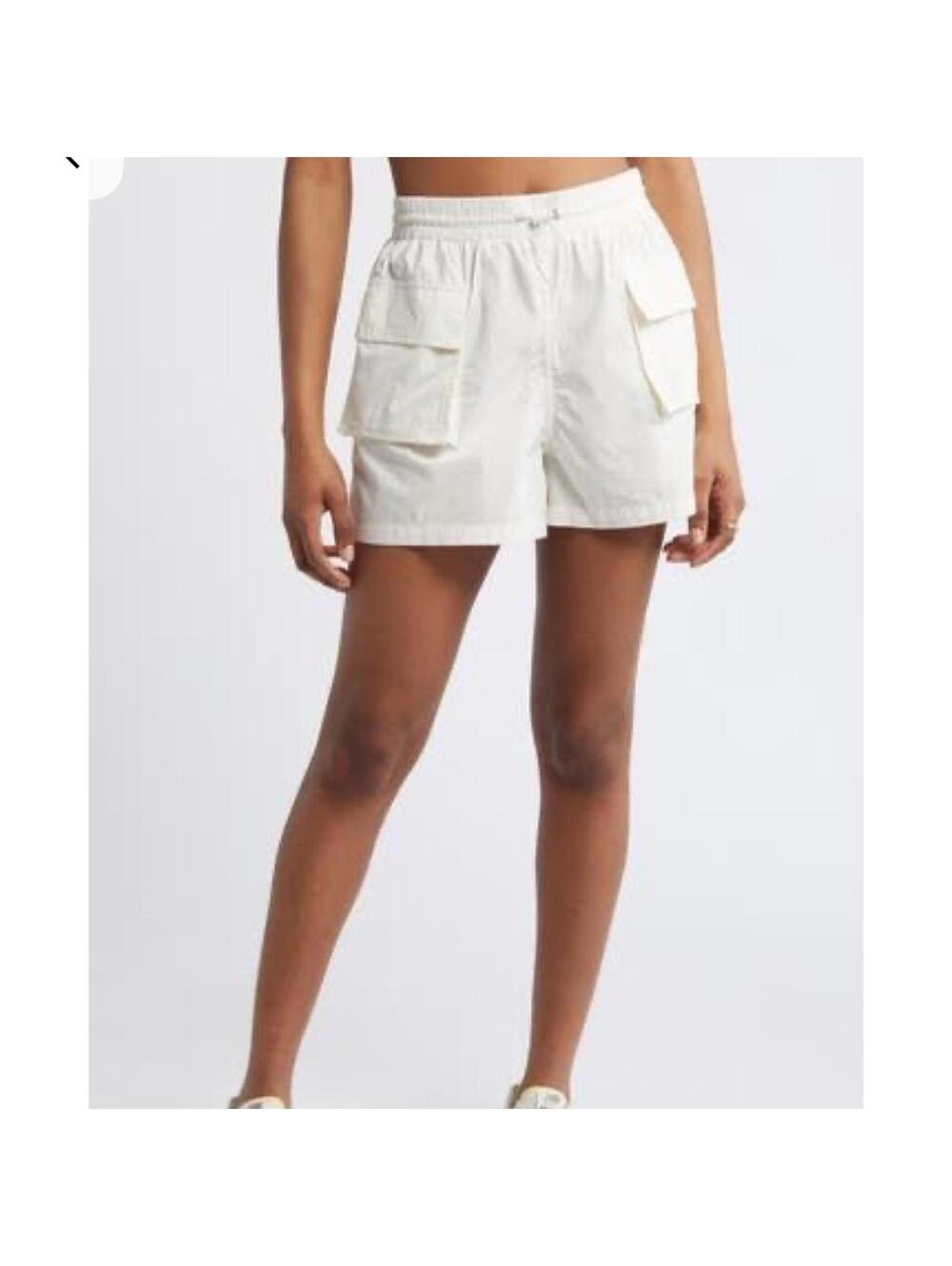 BP Cotton Poplin Cargo Shorts in White Whisper Small